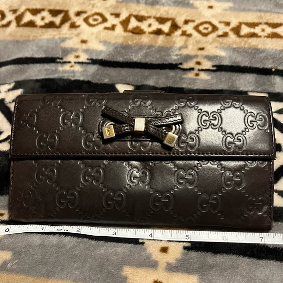 GUCCI RaRe Vintage GG Guccissima Continental Brown Wallet - Picture 3 of 16
